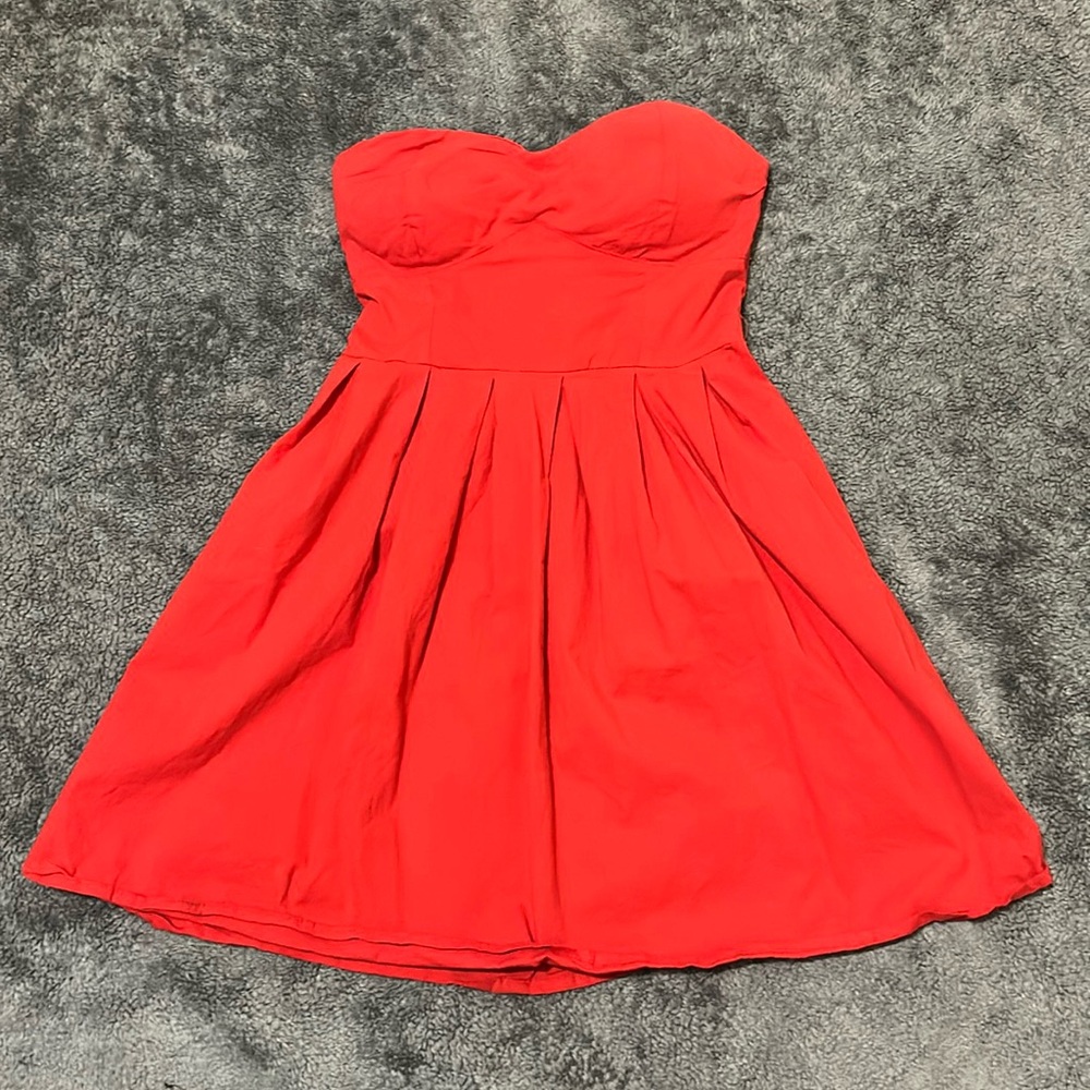Rosy red strapless y2k strapless dress